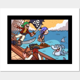 Pirate Kid Walking The Plank Posters and Art